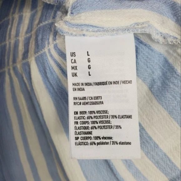 American Eagle Smocked Tube Top Womens Size L Ruffle Hem Festival Y2K Tube Top - Picture 3 of 3